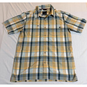 Marmot‎ Mens Short Sleeve Button Down Plaid Shirt Size Large